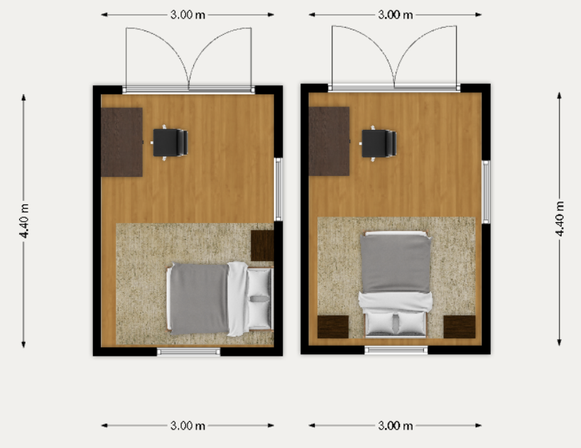 3m x 4.4m Cabin Layout